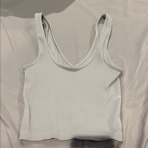 Tilly's Ribbed Light Gray Crop Top